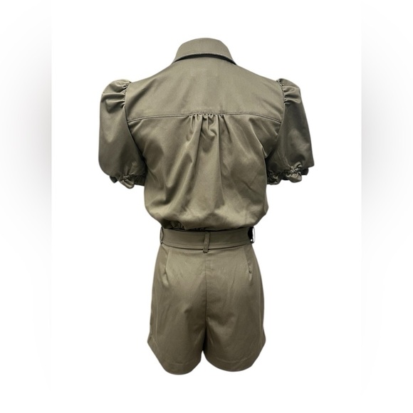 GENERATION LOVE Natlina Gambardine Romper Olive Green Women Size 0 2 XS Sm $325 - Picture 6 of 13